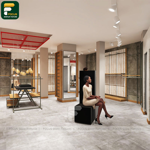 Mueble de Exhibición para Tienda de Moda de Lujo, Estante para Ropa, Vitrina, Estantería de Pared, Mostrador de Caja, Espejo, Armario - Product Image 3