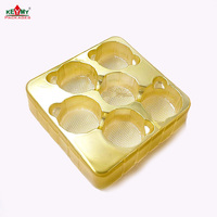 Barquettes en plastique pour chocolats au prix d'usine, barquette en plastique dorée provenant d'une usine certifiée ISO, barquette dorée