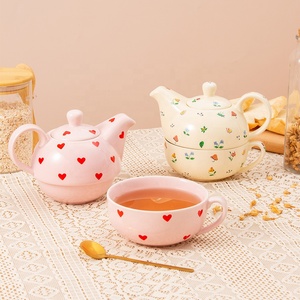 2025 New Modern Luxury Ceramics <strong>Tea</strong> <strong>Pot</strong> Gift <strong>Set</strong> Wholesale Stackable Cute Coffee Cup <strong>Tea</strong> for One <strong>Set</strong> - Product Image 1