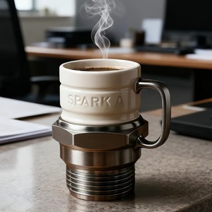 แก้วกาแฟเรซิ่นสแตนเลสขนาด 350 มล. ลายหัวเทียน สำหรับคนรักรถ ของสะสม ของขวัญ ของที่ระลึก - Product Image 5