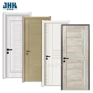 JHK-F01-YC09 أبواب من الكلوريد متعدد الفينيل أسعار فندق غرفة الباب للماء الأبيض pvc أبواب الحمامات سعر نوعية جيدة