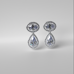 Pendientes de gota chapados en plata blanca de 14 quilates Avarta con diamantes cultivados en laboratorio, joyería hecha a mano para mujeres y niñas para bodas al por mayor - Product Image 4