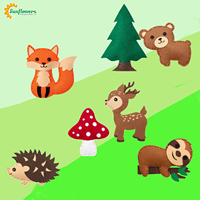 Kit de Manualidades de Fieltro para Coser, Set de Animales de Fieltro Precortados con Agujas, Tijeras e Hilos Seguros, Regalo Creativo Educativo de Artes y Manualidades
