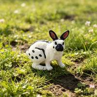 yxs cross-border vend des jouets lapins mignons en forme d'animaux, des lapins de ferme, des lapins blancs, des figurines de lapins pour voiture ou bureau