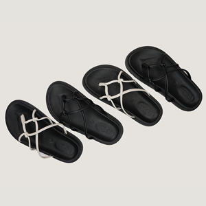 Fashion PUP Sandal Genuine Cow Leather Microfiber Midsole Lightweight Anti Slippery <b>Cushioning</b> <b>Slippers</b> EU 36-45 Black - Product Image 5