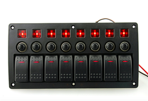 Panneau de commutation à bascule étanche 8 interrupteurs rouge ON-OFF avec disjoncteur pour bateau, <span class=keywords><strong>voiture</strong></span>, camping-car, camion - Product Image 2