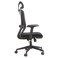 Chaise de bureau de direction ergonomique à dossier haut en tissu, confortable et élégante, pivotante à 360°, avec accoudoirs réglables en hauteur, certifiée BIFMA