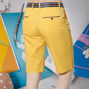 Shorts de golf décontractés pour hommes en polyester léger, séchage rapide, respirants, avec poches, taille élastique, logo personnalisé, à enfiler, couleur unie - Product Image 3