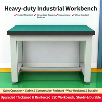 Banc de travail antistatique robuste, table d'assemblage pour atelier, table de manutention pour ligne de production, table de maintenance électrique