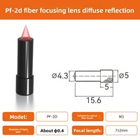 AKUSENSE PF-2D Lensa Sensor Serat Optik Sudut Pandang 11 Derajat 0.1ms Respon Cepat Tipe Refleksi Difus Sinar dengan Sekrup Tetap