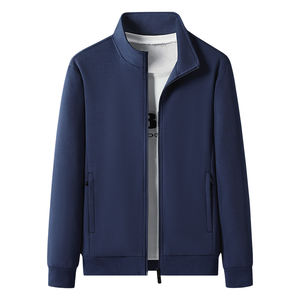 2026 High Quality Eco-Friendly Worsted Fabric Jacket 250g-300g <b>Weight</b> <b>Stand</b> Collar Zipper Closure Casual Style Men - Product Image 3