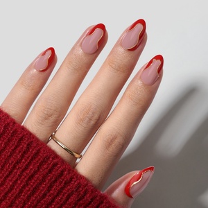 BTArtbox Faux Ongles de Luxe de Haute Qualité, Design Cerise, en Gel Souple, Personnalisés, French Manucure Rouge 3D, à Presser, pour la Saint-Valentin, Vente en Gros - Product Image 2