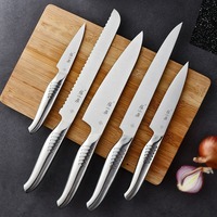 Ensemble de couteaux de cuisine japonais professionnels réguliers en acier inoxydable 5 pièces