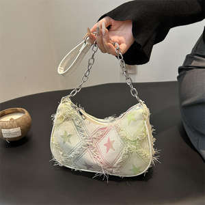 Diseño moderno, cadena de cuero PU con estrellas en degradado personalizadas, estilo casual, bandolera ligera. - Product Image 6