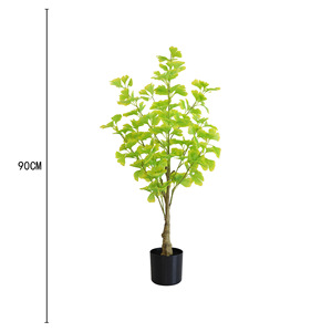 Albero di Ginkgo Artificiale in Seta per Interni, da Pavimento, <span class=keywords><strong>Verde</strong></span>, Portafortuna, Vendita all'Ingrosso dal Produttore - Product Image 2