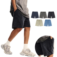 Shorts de jogging épais personnalisés pour homme, en coton bouclette, style vintage délavé à l'acide, pour l'entraînement, collection été, fabrication OEM