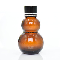 Bouteilles en verre en forme de double gourde Tawny pour la distribution pratique d'huiles essentielles cosmétiques médicaments de petite taille