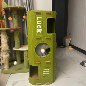 Ucuz fiyat keçe evcil hayvan çantası lüks villa kedi yatak mağara aşınmaya dayanıklı entegre kedi tırmalama tahtası her mevsim için - Product Image 1