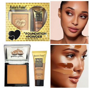 Set de Maquillaje 2 en 1 <span class=keywords><strong>Romantic</strong></span> Flower: Base Líquida Mineral con Corrector y Polvo Compacto para Piel Oscura, Listo para Exportación - Product Image 3