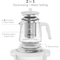 Ensemble théière et bouilloire 2 en 1, bouilloire électrique en verre SCHOTT, appareil de cuisine intelligent, bouilloire électrique en verre