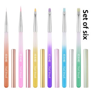 ชุดแปรงเจลยูวีทรงกลมขนาดใหญ่แบบญี่ปุ่น 6 สีไล่เฉด สำหรับอะคริลิกและงานเพ้นท์เล็บ - Product Image 4