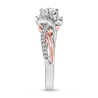 Bague Moissanite infinie en argent sterling 925 plaqué or rose et rhodium pour femmes fiançailles mariage