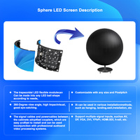 Globo LED 3D de 360 Grados a Todo Color para Publicidad Comercial, Esfera LED con Pantalla de Emojis para Centros Comerciales