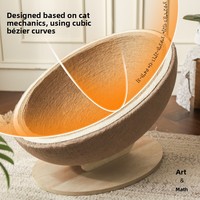 Nid de grattage intérieur en sisal et corde de jute pour chatons et chats, avec base en bois, servant de lit de repos et d'outil d'affûtage des griffes