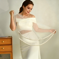 YouLaPan VA28 voile de mariée monobloc sans peigne rond avec masque facial méthodes de port multiples décoration de style de mariage unique