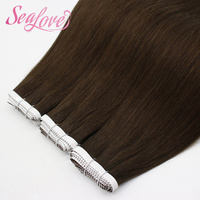 Extensions de cheveux Remy invisibles à bandes adhésives, extensions de cheveux vierges à bandes adhésives injectées de fleurs, double épaisseur, invisibles