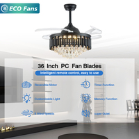 Ventilateur de plafond LED moderne de 42 pouces avec corps en métal, commande par application et télécommande, idéal pour chambre, salon et maison
