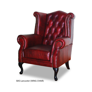 Sillón Chesterfield BAS LANCASTER, Muebles Clásicos Modernos para Sala de Estar, Cuero y Tela, Lujoso y Elegante, Malasia - Product Image 1