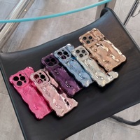 Étui de téléphone portable de haute qualité en TPU, design luxueux antichoc, plaqué argent, pour 15 Pro Max 14 13 12 11