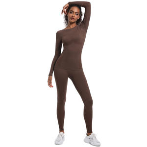 Combinaison de ski deux pièces sans coutures à compression forte et taille haute pour femme, idéale pour la course, l'équitation, les activités de plein air et le patinage - Product Image 6