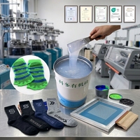 Encre silicone liquide 3D pour gaufrage de chaussettes, impression sérigraphique de motifs personnalisés, silicone souple et épais