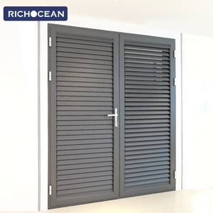 Portes <span class=keywords><strong>à</strong></span> persiennes en aluminium réglables manuellement sur mesure RICHOCEAN, économiseuses d'énergie, pour maisons - Product Image 5