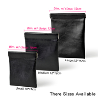 Pochette de rangement pour bijoux en cuir texturé, avec fermeture à ressort, emballage cadeau pour bague, collier, boucles d'oreilles