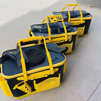 Seau de pêche professionnel portable multifonctionnel en EVA, boîte pliable pour poissons vivants, pour le stockage extérieur et la conservation de la fraîcheur, équipement de pêche