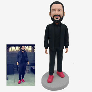 100% saf el yapımı tamamen özel kişiselleştirilmiş beyefendi Bobbleheads özel erkek 3D heykelleri - Product Image 3