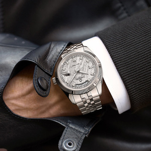 メンズ高級クォーツ腕時計、ステンレス製、ビジネス向け、防水、夜光＆日付表示付き - Product Image 6