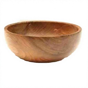 Tazón para Servir de Madera Hecho a Mano por Artesanos Indios, Tazón para Ensalada al por Mayor, Tazón para Frutas de Madera de Mango, Tazón para Ensalada para Uso en el Hogar y en Hoteles - Product Image 1