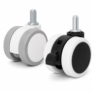 Roulettes pour meubles 50 mm en polyuréthane pivotantes avec frein, tige filetée, design moderne, pour usage domestique et bureautique, roue durable - Product Image 1