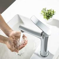 SANIVITAL Meilleure Vente Robinet Mitigeur Monotrou Chaud/Froid pour Salle de Sport et Salle de Bain, en Alliage de Zinc avec Cartouche Céramique, Robinet de Lavabo à Poser sur Plan