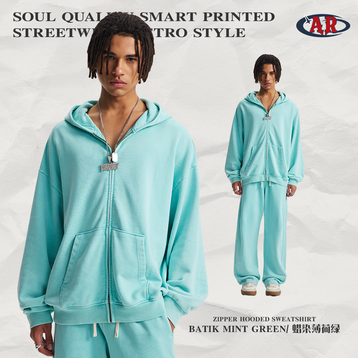 Sweat F06-Batik Vert Menthe