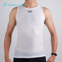 SWALLOW Sous-vêtement de base respirant et léger pour homme, sans couture, personnalisable ODM/OEM, sans manches, pour le cyclisme, avec tissu à mailles larges
