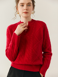 Suéter de Cachemira Baby Mountain para Otoño e Invierno, Nuevo Suéter de Mujer con Cuello en V, Estilo Coreano Holgado con Trenzas Estándar, Camiseta de Punto a la Moda - Product Image 2