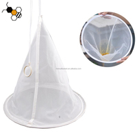 Tamis à miel conique en nylon 60 mailles avec anneau en acier inoxydable pour outils de récolte du miel