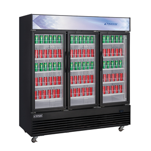 Refroidisseurs à toit droit noir affichage de boissons réfrigérateur vitrine refroidisseur porte en verre coulissante <span class=keywords><strong>congélateur</strong></span> boisson froide réfrigérateur pour supermarché - Product Image 3