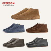Fabricante OEM/ODM, Diseño Personalizado, Mocasines de Lujo de Cuero Genuino y Cachemira Premium, Minimalistas, Sin Cordones, Impermeables y Resistentes a Impactos