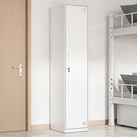 Armoire de rangement pour vêtements en acier durable à une seule porte, idéale pour les petits espaces, pour la chambre à coucher